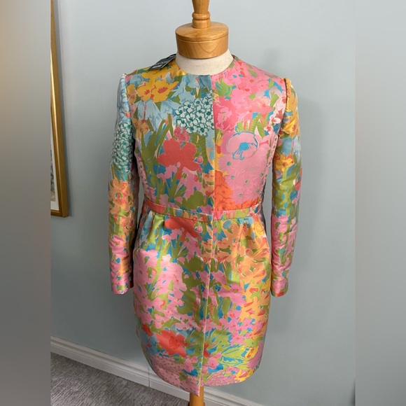 Boutique Moschino NWT Italian Floral Couture Dress Size 12 – Made in Italy - Picture 3 of 14